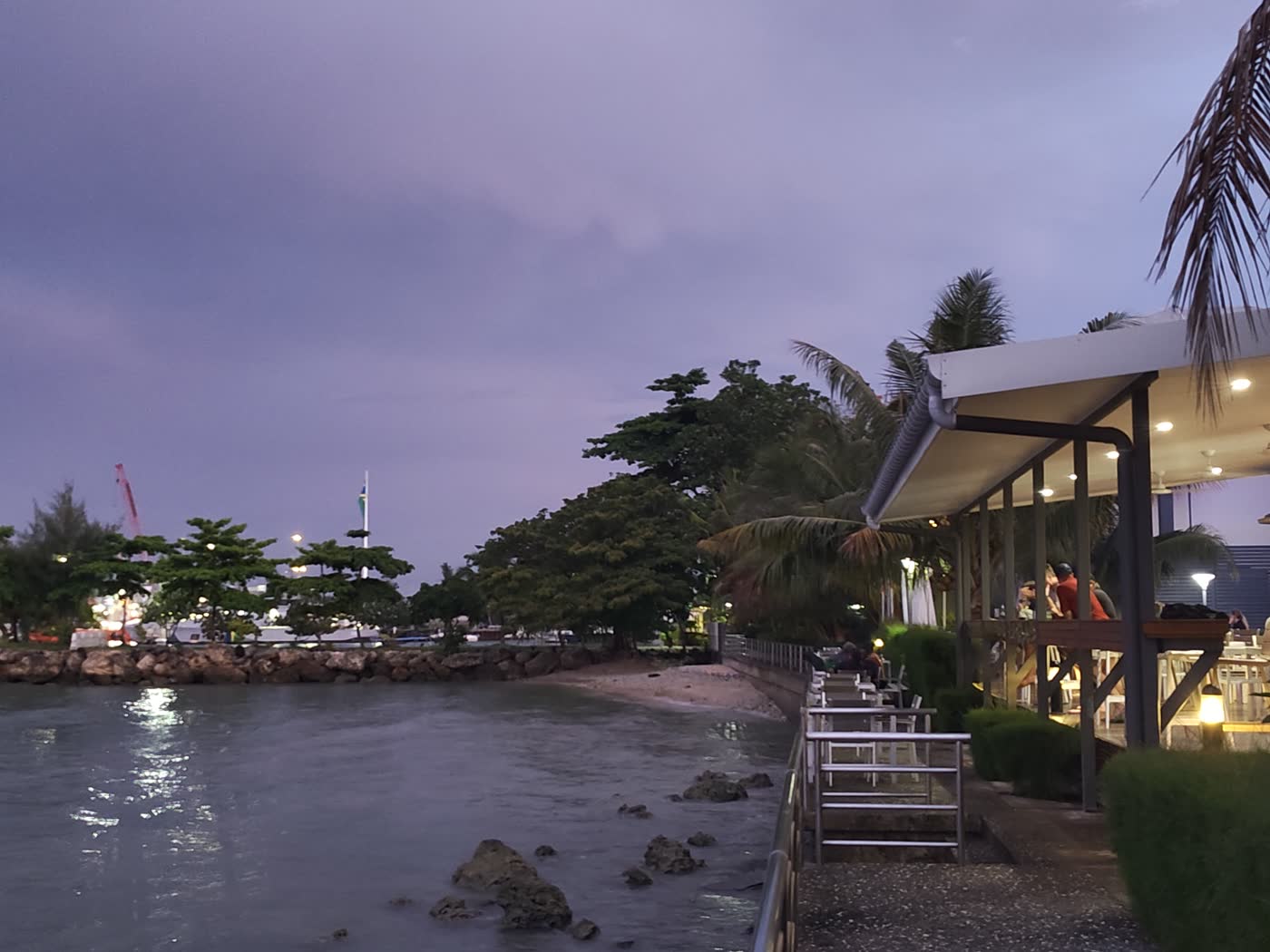 Honiara waterfront at dusk